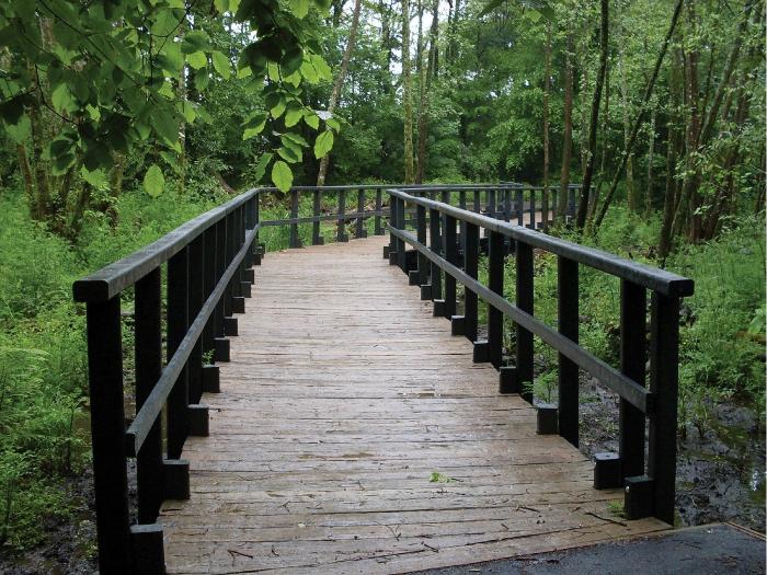 Millboard Weathered Vintage Oak used on a Boardwalk