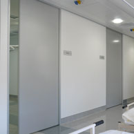 AutoCav automated cavity sliders with AluTec doors in a hospital