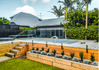 Architectural Vice Pool Fence plus stairwell with Hand rail