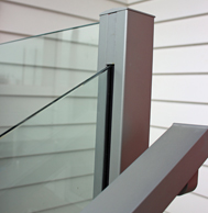Edge semi-frameless glass balustrade with laminated toughened safety glass, no top rail needed