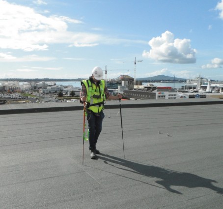 This membrane is laid on top of concrete and can be tested without any prior involvement by ILD NZ Ltd, because the concrete has reinforcing and provides the earth reading we are testing for.