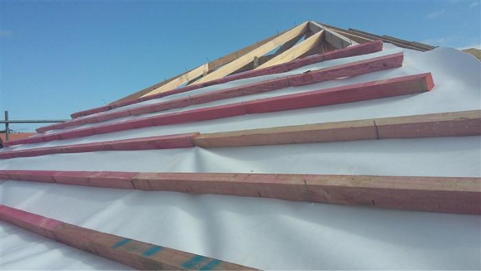 Fire Retardant, Self Support synthetic roofing underlay installed