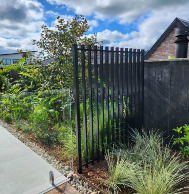 Finrail at 1.8m high for 1.2m wide where the boundary fence acts as the pool fence.