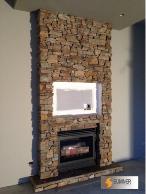 SUMNER Otago Brown Schist interior fireplace.