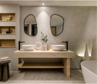 A seamless, waterproof microcement system for bathrooms, wet areas, and shower enclosures. Microne delivers a continuous surface with no grout lines, applied directly over existing tiles or substrates
