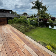 Floating Aluminium Frame above membrane deck with Clearline Balustrade with hidden gutter