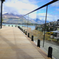 Matt Black Edgetec Mini Post Glass Balustrade with Interlinking Top Rail