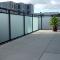 Viking fully framed split rail glass balustrade with frosted glass for privacy