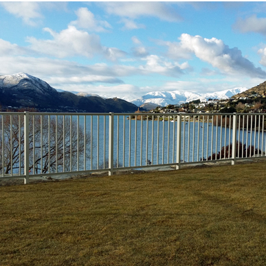 Homestead balustrade is ideal as a barrier and fenicng for this lakeside site