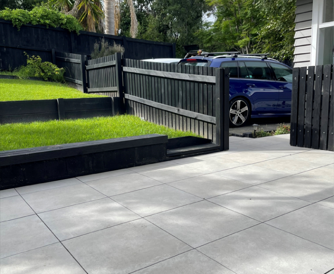 Anchorjak floating tiles on the Aluminium Channel above a concrete patio. Creates a refreshed outdoor area.